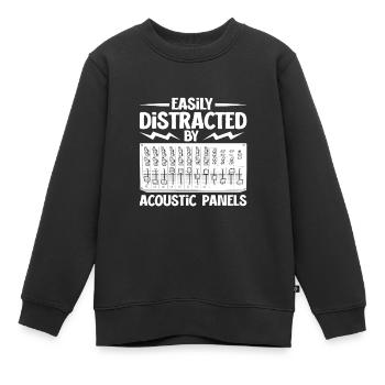 Abgelenkt durch Mischpult - Tontechniker - Kinder Premium Organic Sweatshirt - Schwarz - Vorne - AI Model Kid Female (0cm)