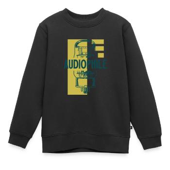 Audiophile - Tube à vide - Sweat Premium enfant bio - noir - Devant - AI Model Kid Female (0cm)