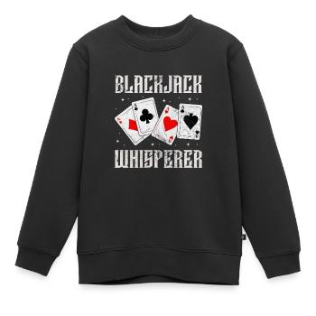 Black Jack Blackjack Kartenspiel Casino Geschenk - Kinder Premium Organic Sweatshirt - Schwarz - Vorne - AI Model Kid Female (0cm)
