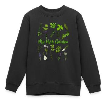Mein Kräutergarten - Heilkräuter - Kinder Premium Organic Sweatshirt - Schwarz - Vorne - AI Model Kid Female (0cm)