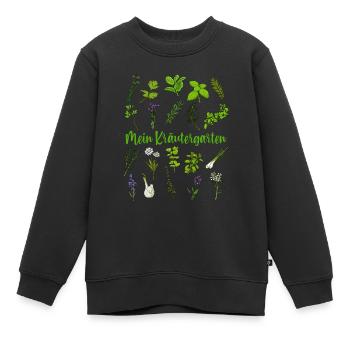 Mein Kräutergarten - Kräuter - Kinder Premium Organic Sweatshirt - Schwarz - Vorne - AI Model Kid Female (0cm)