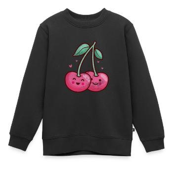 Cerise - Sweat Premium enfant bio - noir - Devant - AI Model Kid Female (0cm)
