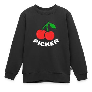Cerisier Cerisier Fleur de cerisier Fruit Cadeau - Sweat Premium enfant bio - noir - Devant - AI Model Kid Female (0cm)