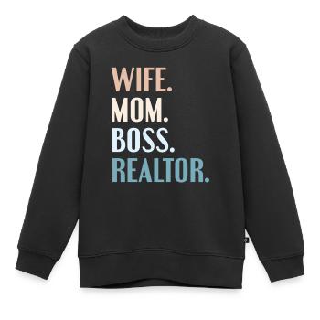 Agent immobilier Agent immobilier Cadeau d’agent immobilier - Sweat Premium enfant bio - noir - Devant - AI Model Kid Female (0cm)