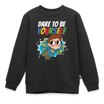 Autismus Awareness Day Autist Geschenk - Kinder Premium Organic Sweatshirt - Schwarz - Vorne - AI Model Kid Female (0cm)