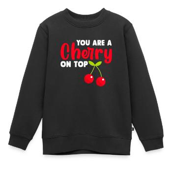 Cerisier Cerisier Fleur de cerisier Fruit Cadeau - Sweat Premium enfant bio - noir - Devant - AI Model Kid Female (0cm)