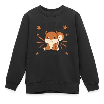 Kita j’arrive Kitakind - Sweat Premium enfant bio - noir - Devant - AI Model Kid Female (0cm)