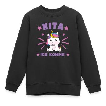 Kita Ich Komme Kitakind - Kinder Premium Organic Sweatshirt - Schwarz - Vorne - AI Model Kid Female (0cm)