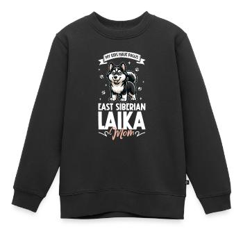 Laïka Mama de Sibérie orientale - Sweat Premium enfant bio - noir - Devant - AI Model Kid Female (0cm)