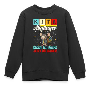 Sorties de la maternelle 2024 - Sweat Premium enfant bio - noir - Devant - AI Model Kid Female (0cm)