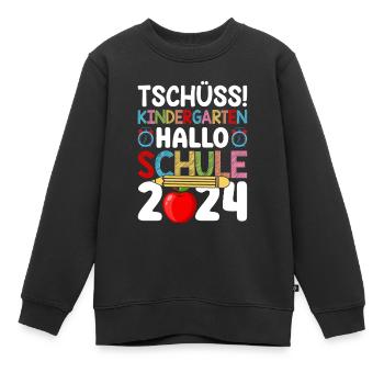 Kindergarten Kita Abgänger 2024 Hallo Schule - Kinder Premium Organic Sweatshirt - Schwarz - Vorne - AI Model Kid Female (0cm)