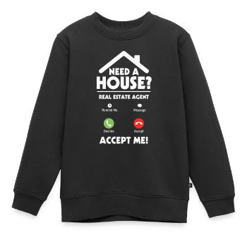 Agent immobilier Agent immobilier Cadeau d’agent immobilier - Sweat Premium enfant bio - noir - Devant - AI Model Kid Female (0cm)