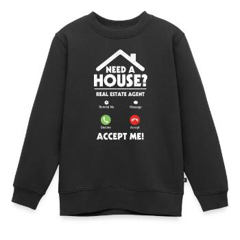 Immobilienmakler - Kinder Premium Organic Sweatshirt - Schwarz - Vorne - AI Model Kid Female (0cm)