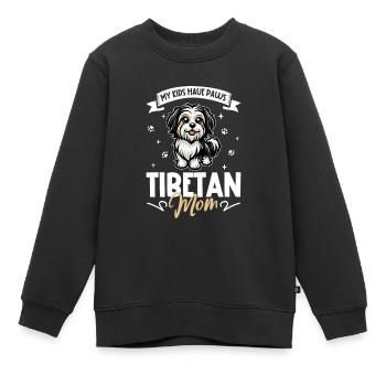 Maman terrier tibétain - Sweat Premium enfant bio - noir - Devant - AI Model Kid Female (0cm)