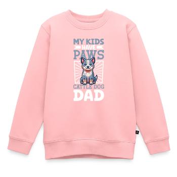 Papa australien de chien de bovin - Sweat Premium enfant bio - rose - Devant - AI Model Kid Female (0cm)