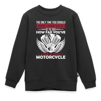 Das einzige Mal, dass du jemals zurückblicken solltest, ist zu sehen - Kinder Premium Organic Sweatshirt - Schwarz - Vorne - AI Model Kid Female (0cm)