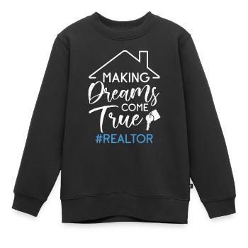 Immobilienmakler - Kinder Premium Organic Sweatshirt - Schwarz - Vorne - AI Model Kid Female (0cm)