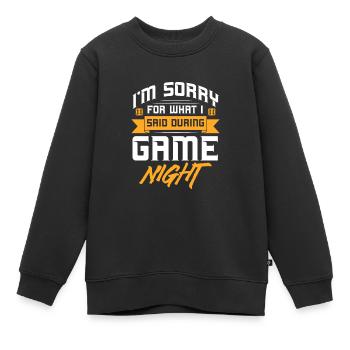 Jeux de société Jeux de société Jeux de soirée Jeux Cadeau - Sweat Premium enfant bio - noir - Devant - AI Model Kid Female (0cm)