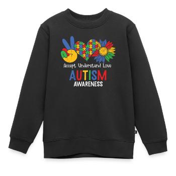 Autismus - Kinder Premium Organic Sweatshirt - Schwarz - Vorne - AI Model Kid Female (0cm)