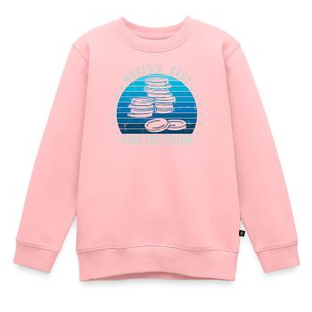 Münzsammler Lustige Münzen sammeln Numismatik - Kinder Premium Organic Sweatshirt - Rosa - Vorne - AI Model Kid Female (0cm)