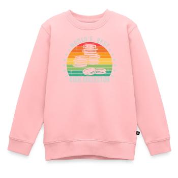 Münzsammler Lustige Münzen sammeln Numismatik - Kinder Premium Organic Sweatshirt - Rosa - Vorne - AI Model Kid Female (0cm)