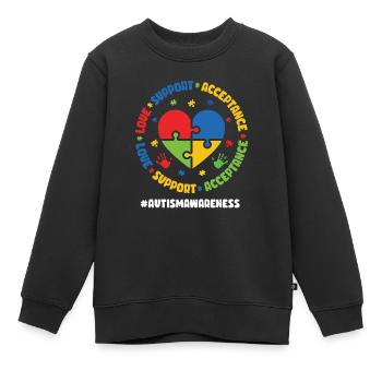 Autismus Awareness Day Autist Geschenk - Kinder Premium Organic Sweatshirt - Schwarz - Vorne - AI Model Kid Female (0cm)
