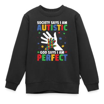Autismus - Kinder Premium Organic Sweatshirt - Schwarz - Vorne - AI Model Kid Female (0cm)