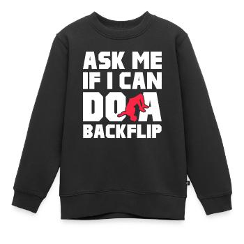 Backflip Salto Akrobatik Parkour Turnen Geschenk - Kinder Premium Organic Sweatshirt - Schwarz - Vorne - AI Model Kid Female (0cm)