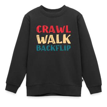 Backflip Salto Akrobatik Parkour Turnen Geschenk - Kinder Premium Organic Sweatshirt - Schwarz - Vorne - AI Model Kid Female (0cm)