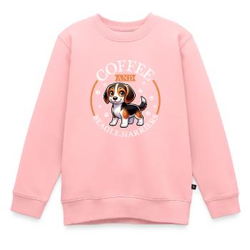Kaffee und Beagle-Harrier - Kinder Premium Organic Sweatshirt - Rosa - Vorne - AI Model Kid Female (0cm)