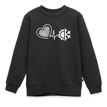 HVAC technician HVAC technician Heartbeat - Kids Premium Organic Sweatshirt - black - Front - AI Model Kid Female (0cm)