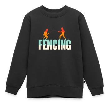 Escrime Épée Sabre Épée Épée Escrime Cadeau - Sweat Premium enfant bio - noir - Devant - AI Model Kid Female (0cm)
