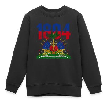 Haiti - Kinder Premium Organic Sweatshirt - Schwarz - Vorne - AI Model Kid Female (0cm)