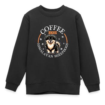 Kaffee und Himalaya Schäferhund - Kinder Premium Organic Sweatshirt - Schwarz - Vorne - AI Model Kid Female (0cm)