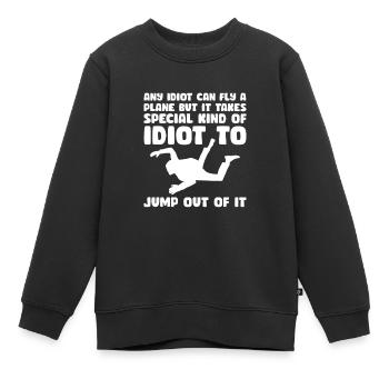 Skydive Skydiver Skydiving Parachute Gift - Kids Premium Organic Sweatshirt - black - Front - AI Model Kid Female (0cm)