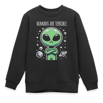 Étranger - Sweat Premium enfant bio - noir - Devant - AI Model Kid Female (0cm)