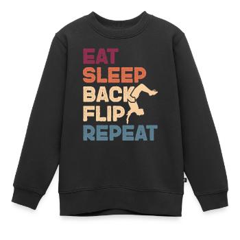 Backflip Salto Akrobatik Parkour Turnen Geschenk - Kinder Premium Organic Sweatshirt - Schwarz - Vorne - AI Model Kid Female (0cm)