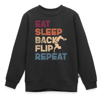 Backflip - Sweat Premium enfant bio - noir - Devant - AI Model Kid Female (0cm)