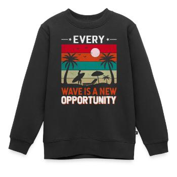 Chaque vague est une nouvelle opportunité. - Sweat Premium enfant bio - noir - Devant - AI Model Kid Female (0cm)