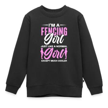 Escrime Épée Sabre Épée Épée Escrime Cadeau - Sweat Premium enfant bio - noir - Devant - AI Model Kid Female (0cm)