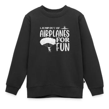 Skydive - Kinder Premium Organic Sweatshirt - Schwarz - Vorne - AI Model Kid Female (0cm)