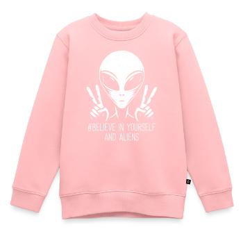 Alien - Kinder Premium Organic Sweatshirt - Rosa - Vorne - AI Model Kid Female (0cm)