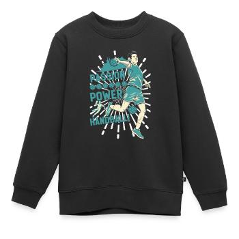 Leidenschaft, Power, Handball! - Kinder Premium Organic Sweatshirt - Schwarz - Vorne - AI Model Kid Female (0cm)