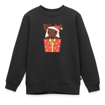 Okapi Weihnachten Geschenk Winter Tiere - Kinder Premium Organic Sweatshirt - Schwarz - Vorne - AI Model Kid Female (0cm)