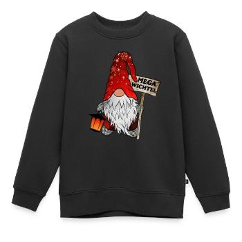 Mega Wichtel – Der ultimative Weihnachtsgnom - Kinder Premium Organic Sweatshirt - Schwarz - Vorne - AI Model Kid Female (0cm)