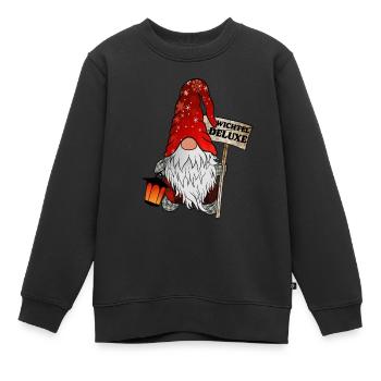 Wichtel Deluxe – Der exklusive Weihnachtsgnom - Kinder Premium Organic Sweatshirt - Schwarz - Vorne - AI Model Kid Female (0cm)