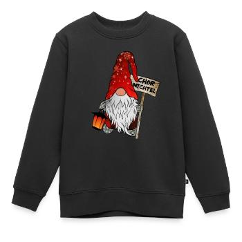 Chor Wichtel – Der musikalische Weihnachtsgnom - Kinder Premium Organic Sweatshirt - Schwarz - Vorne - AI Model Kid Female (0cm)