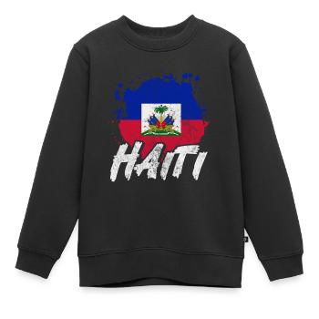 Haïti - Sweat Premium enfant bio - noir - Devant - AI Model Kid Female (0cm)