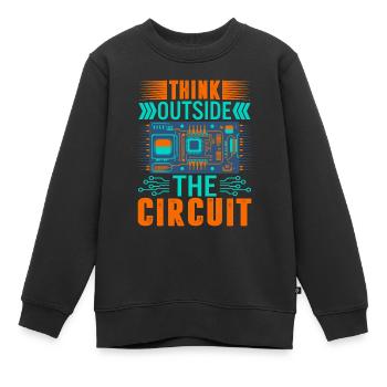 Pensez en dehors du circuit. - Sweat Premium enfant bio - noir - Devant - AI Model Kid Female (0cm)