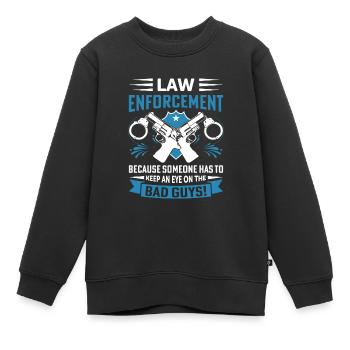Strafverfolgung: Weil jemand einen Blick darauf werfen muss - Kinder Premium Organic Sweatshirt - Schwarz - Vorne - AI Model Kid Female (0cm)